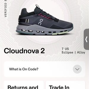 On Running Cloudnova 2 Eclipse Alloy Athletic Shoes